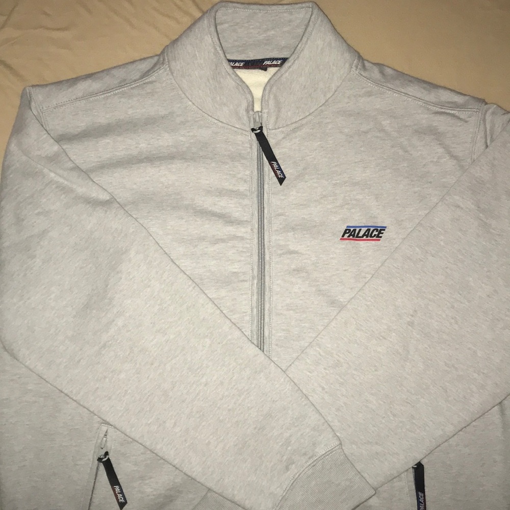 Palace “Basically a Track Sweat” Gray Marl zip up